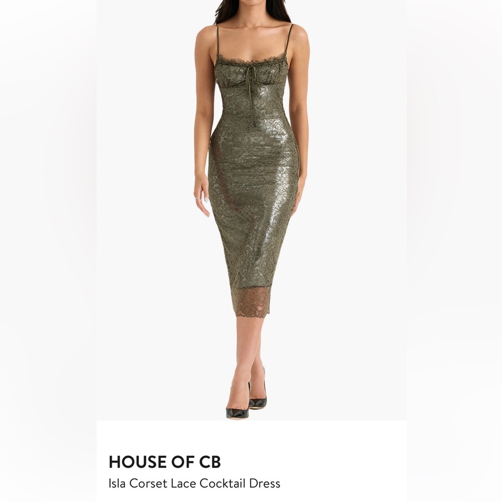 House of cb isla corset green dress
